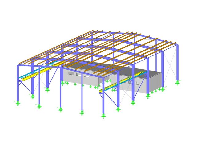 Stahl- und Holzbauhalle mit kaltgeformten Stahlprofilen